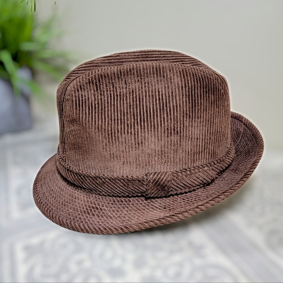 Vintage | Beacon Hill | S Brown Corduroy Fedora - Picture 2 of 12